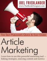 Quick & Easy Guide to Article Marketing for Authors